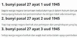 Makna Pasal 27 Ayat 3 Beserta Contohnya